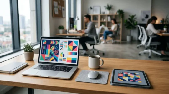 Professionelle Design-Arbeitsumgebung mit modernen Bearbeitungstools zur Steigerung der Produktivität
